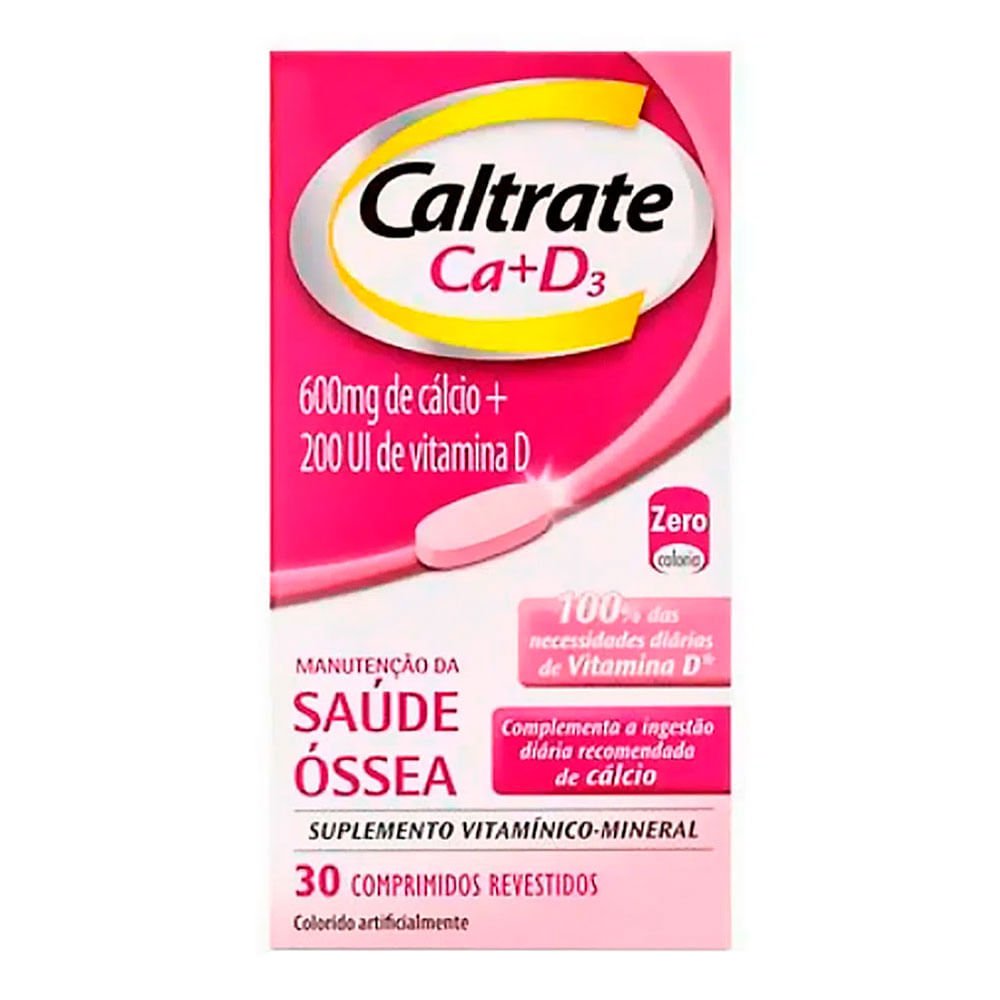 Suplemento de Cálcio e Vitamina D Caltrate 600 + D200UI 30 Comprimidos