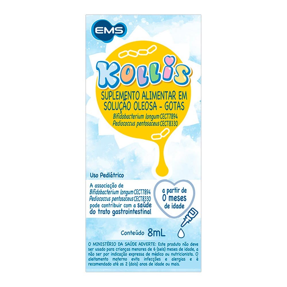 Suplemento Alimentar Probiótico Kollis Pediátrico 8ml Gotas