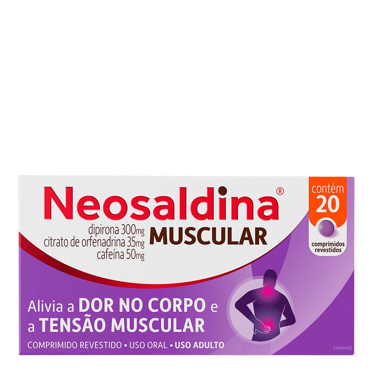 Analgésico e Relaxante Muscular Neosaldina Muscular 300mg 20 Comprimidos Revestidos