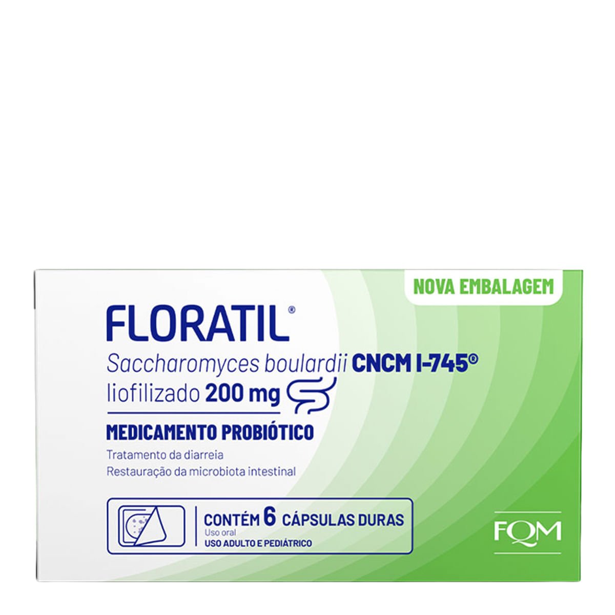 Probiótico Floratil 200mg FQM 6 Cápsulas