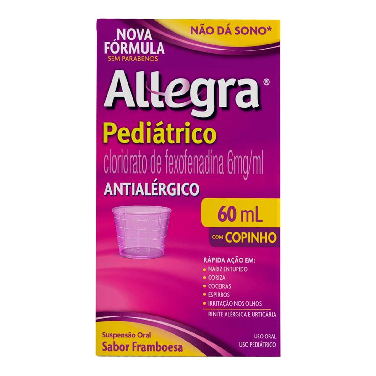 Antialérgico Infantil Allegra Pediátrico 6mg/ml 60mL + Copinho