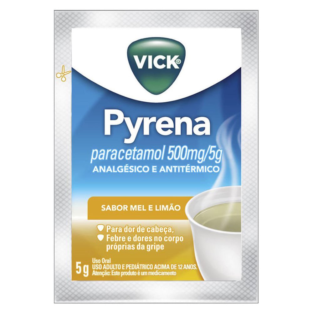 Vick Pyrena Paracetamol 500mg Mel e Limão Sachê 5g