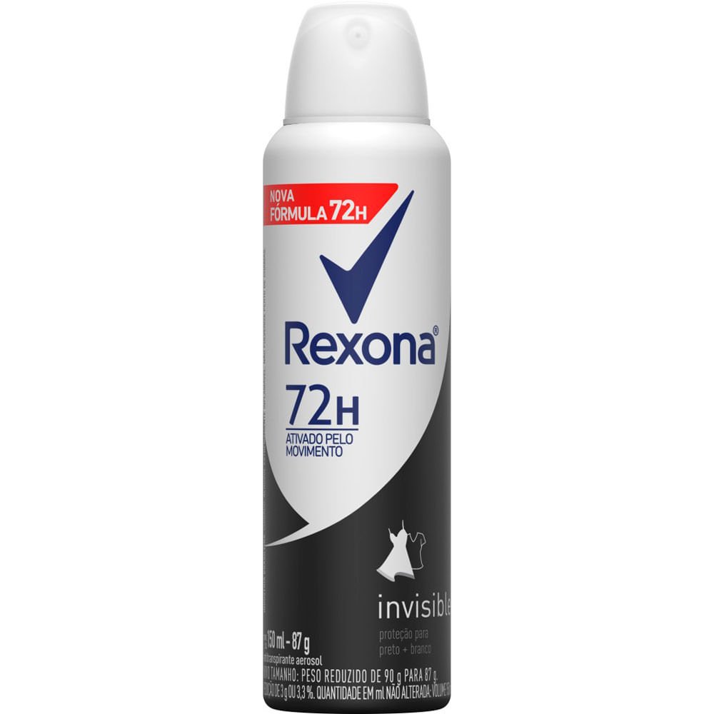 DESODORANTE REXONA INVISIBLE FEMININO AEROSOL ANTITRANSPIRANTE 150ML