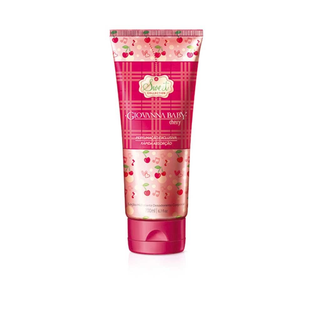 Loção Desodorante Hidratante Cherry Giovanna Baby Sweet Collection Bisnaga 200ml