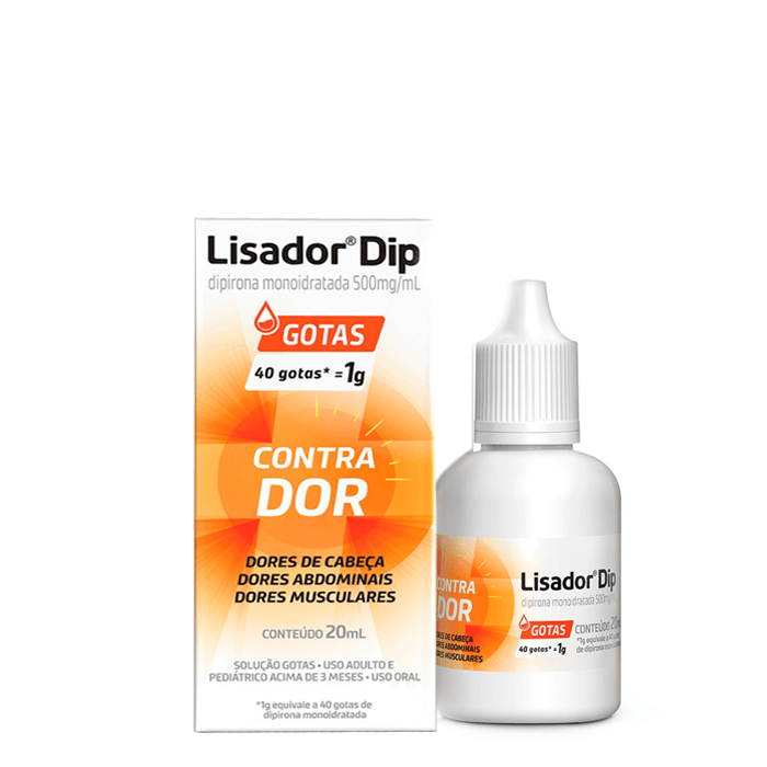Analgésico e Antitérmico Lisador Dip 500mg/ml 20ml Gotas