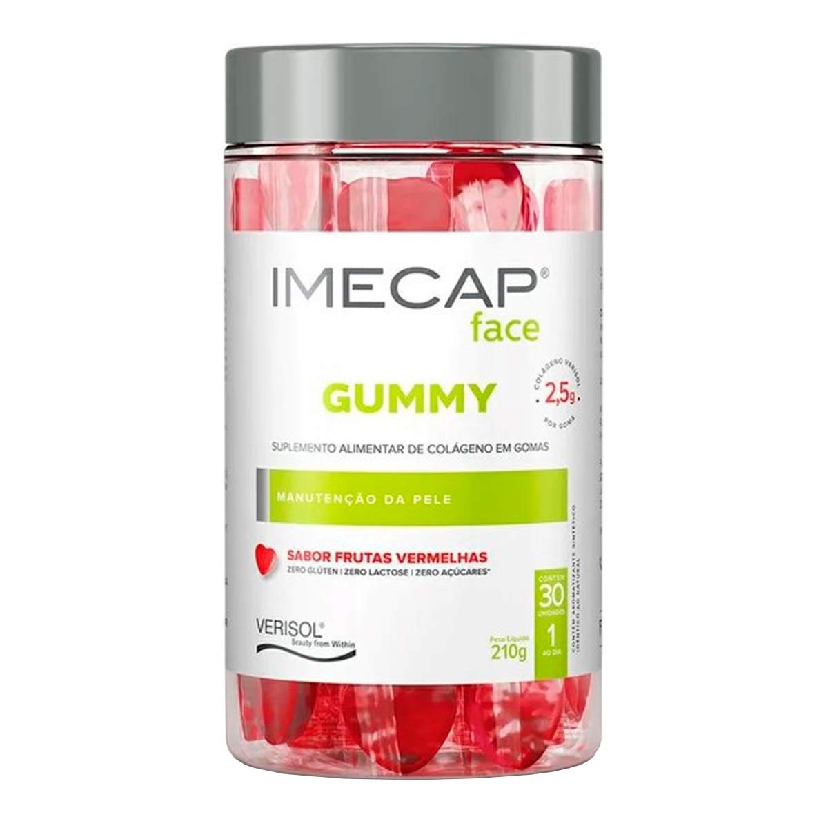 Colágeno Imecap Face Gummy Sabor Frutas Vermelhas 30 Gomas