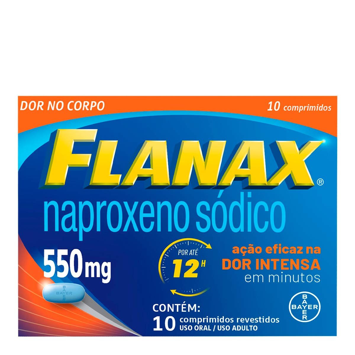 Analgésico e Anti-inflamatório Flanax 550mg 10 Comprimidos
