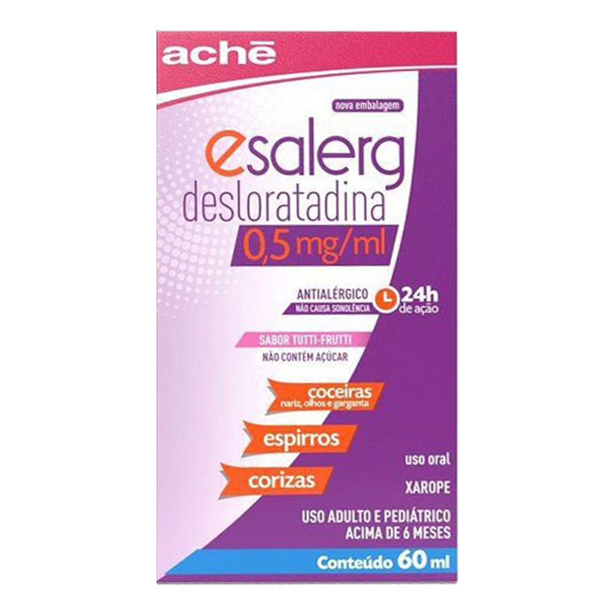 Antialérgico Esalerg 0,5mg/ml Tutti-Frutti 60ml Xarope