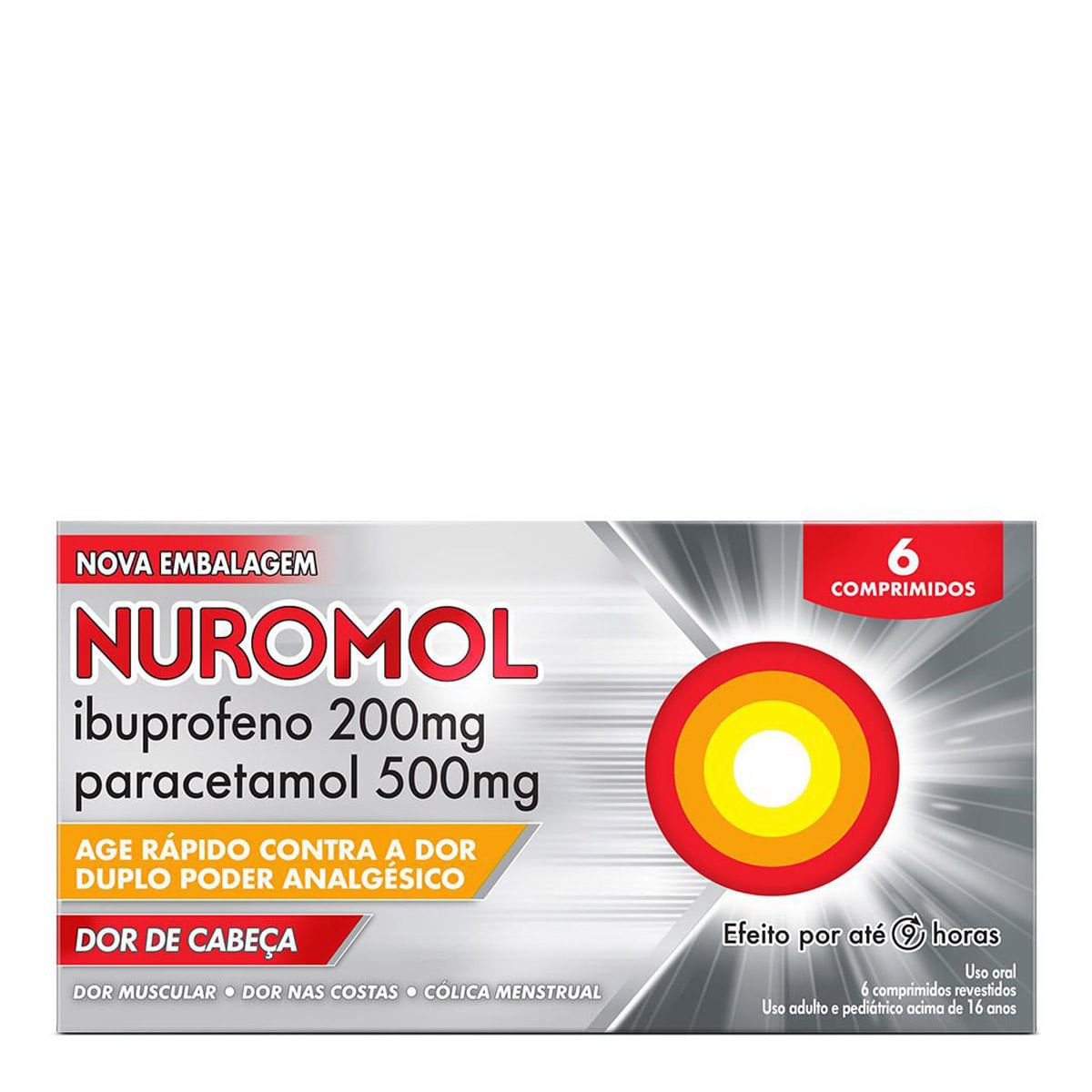 Analgésico Nuromol 200mg + 500mg 6 Comprimidos