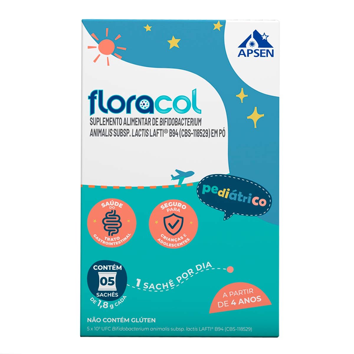 Probiótico Floracol Pediatric 5 Sachês de 1,8g Cada