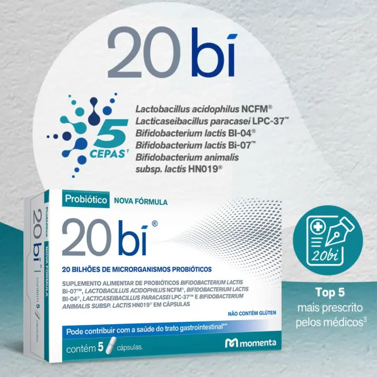 Probiótico Antidiarreico 20 bi com 5 cápsulas