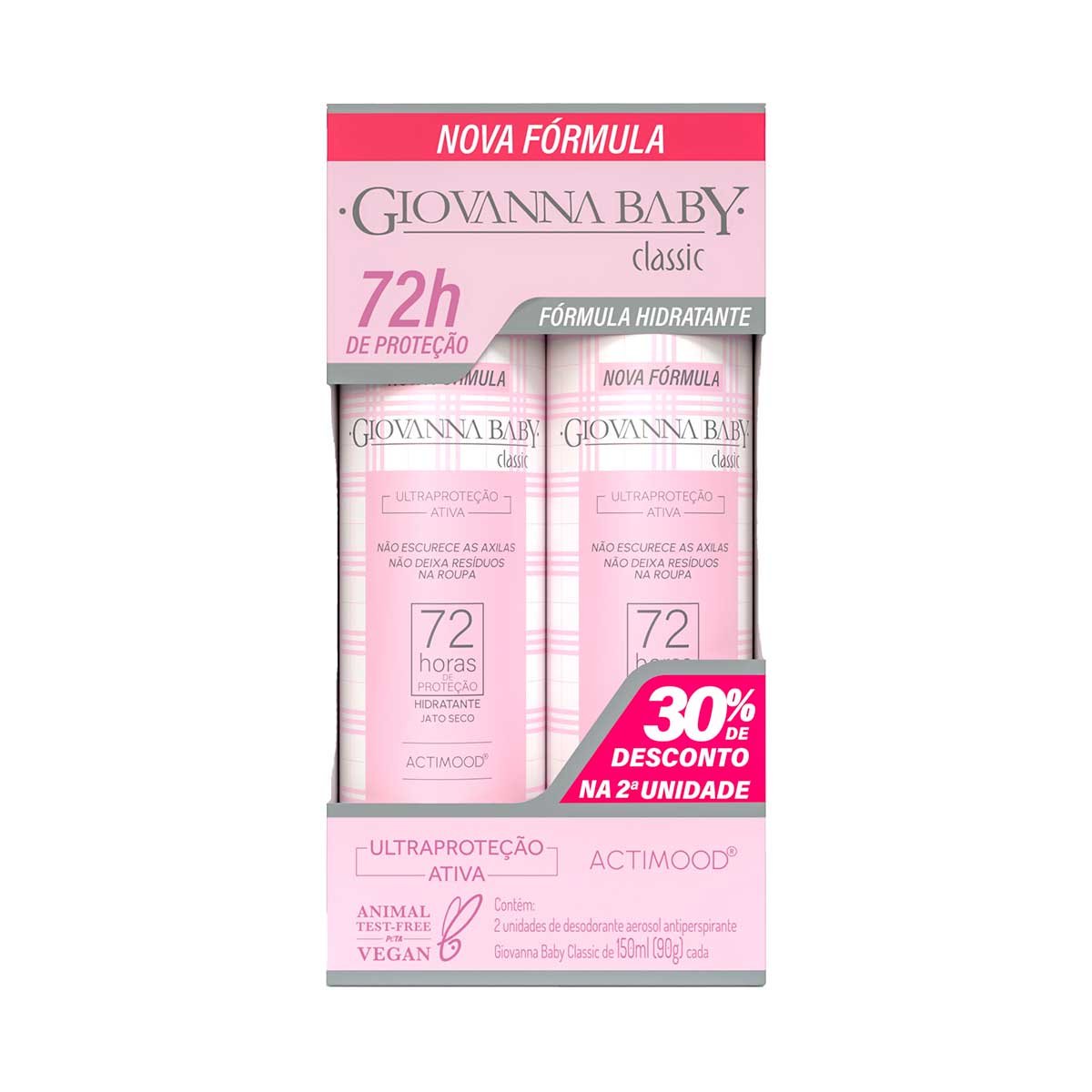 Desodorante Aerosol Giovanna Baby Classic 72h 2x150ml