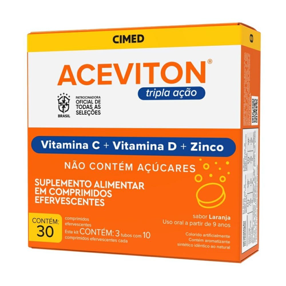 Suplemento Alimentar Cimed Aceviton Tripla Ação 30 Comprimidos Efervescente