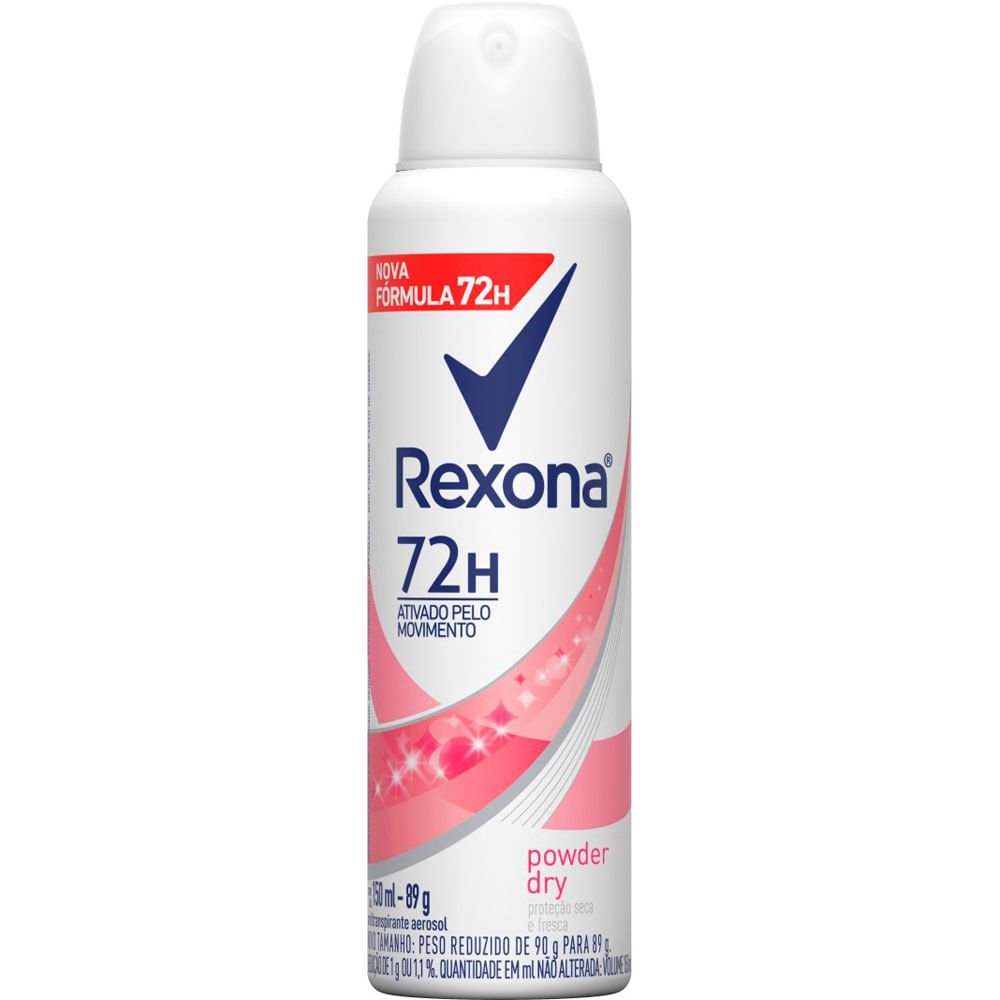 DESODORANTE REXONA POWDER DRY FEMININO AEROSOL ANTITRANSPIRANTE 150ML