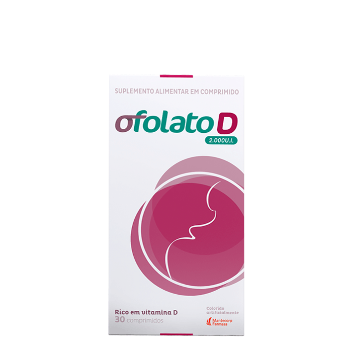 Suplemento Alimentar Ofolato para Gestantes Metilfolato + Vitamina D 2000UI 30 Comprimidos