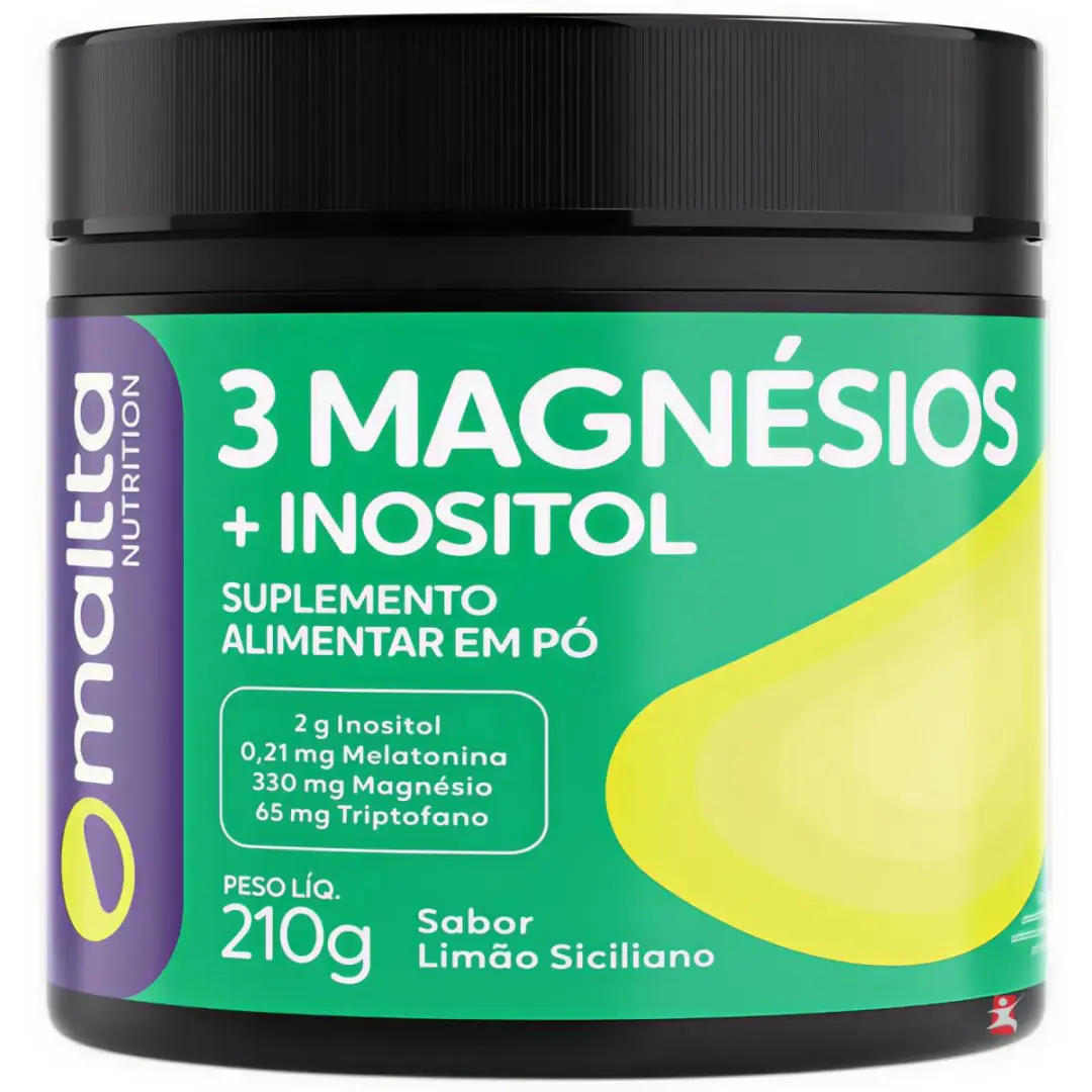 3 Magnésios + Inositol + Melatonina + Triptofano 210G Limão Siciliano 30 Doses - Maltta Nutrition