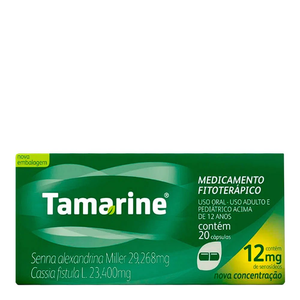 Laxante Fitoterápico Tamarine 12mg 20 Cápsulas