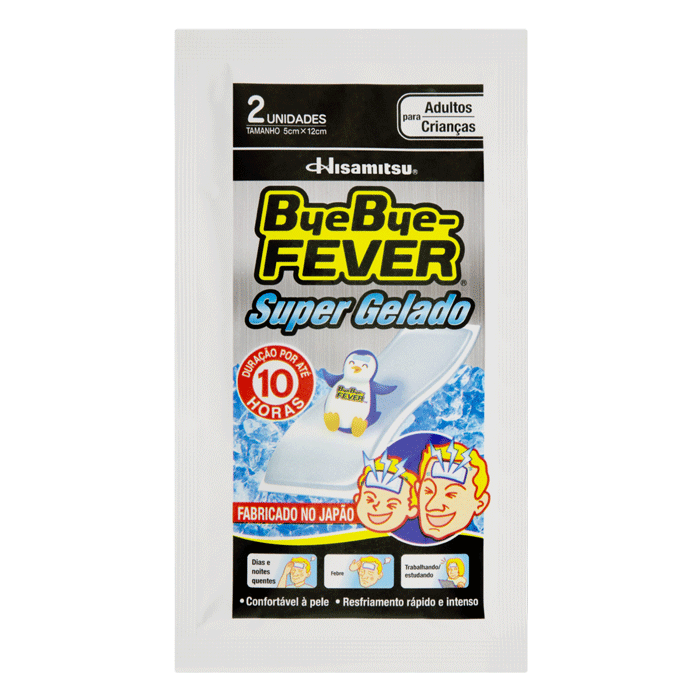 Adesivo Para Febre Bye Bye-Fever Super Gelado 2 Unidades