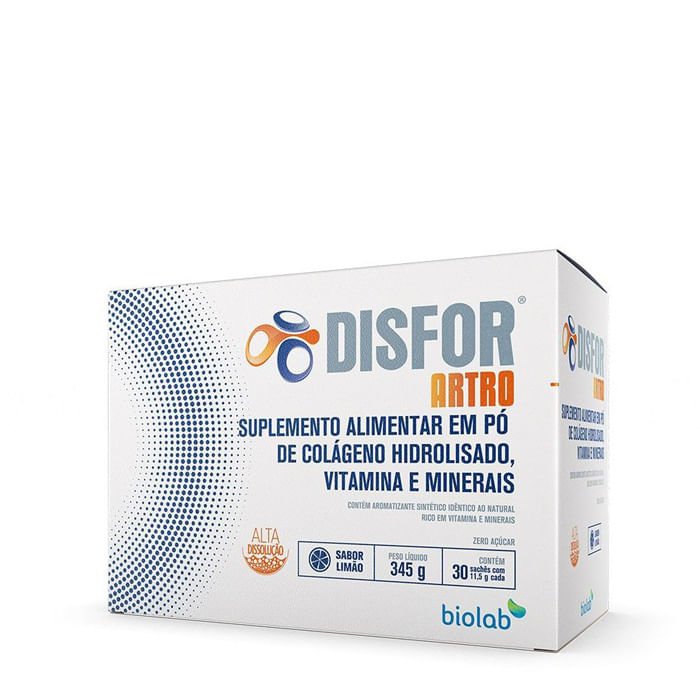 Suplemento Alimentar Disfor Artro Biolab Sabor Limão 11,5g 30 Sachês