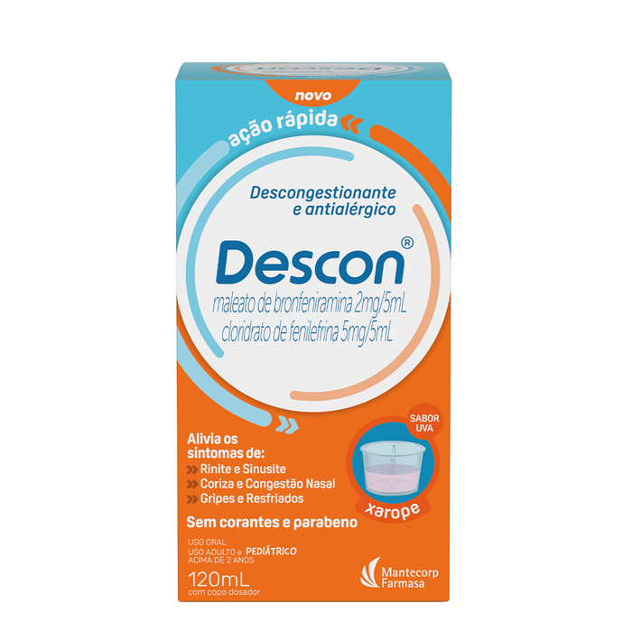 Descongestionante e Antialérgico Descon Sabor Uva 120ml Xarope