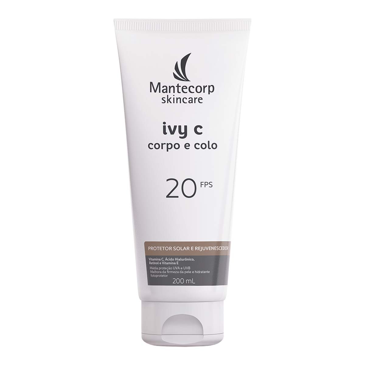 Protetor Solar Corpo e Colo Mantecorp Skincare FPS 20 Ivy C Sérum Rejuvenescedor 200ml