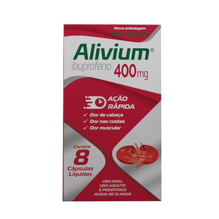 Analgésico e Antitérmico Alivium 400mg 8 Cápsulas