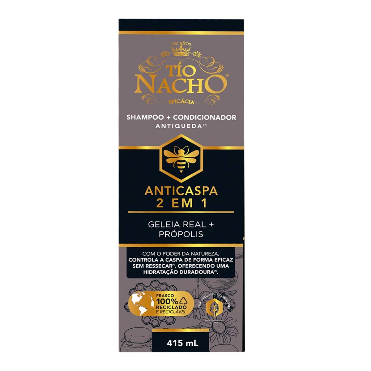 Shampoo Antiqueda Tio Nacho Anticaspa 2 Em 1 415ml