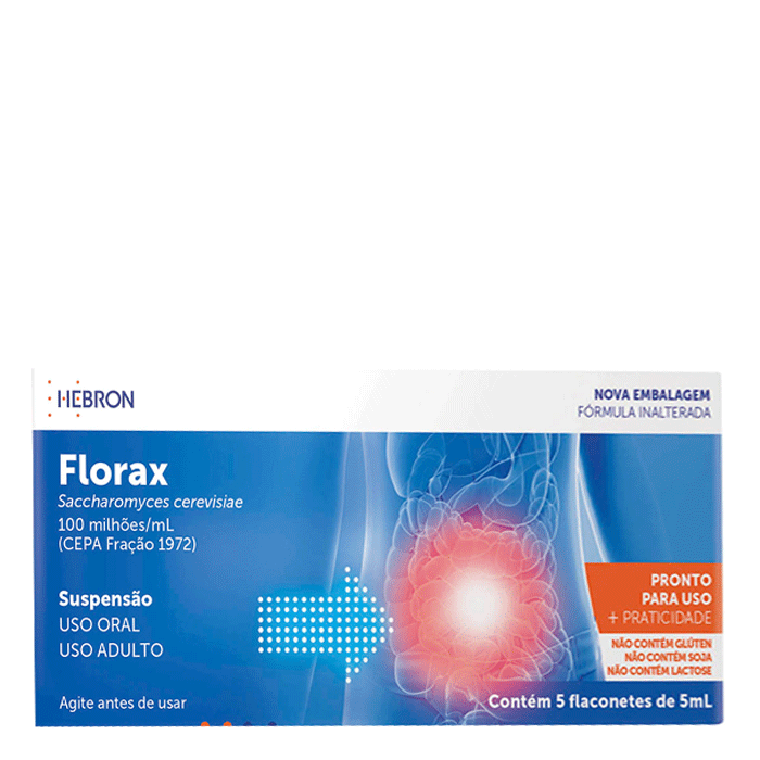 Antidiarreico Florax 100 milhões/ml 5 Flaconetes