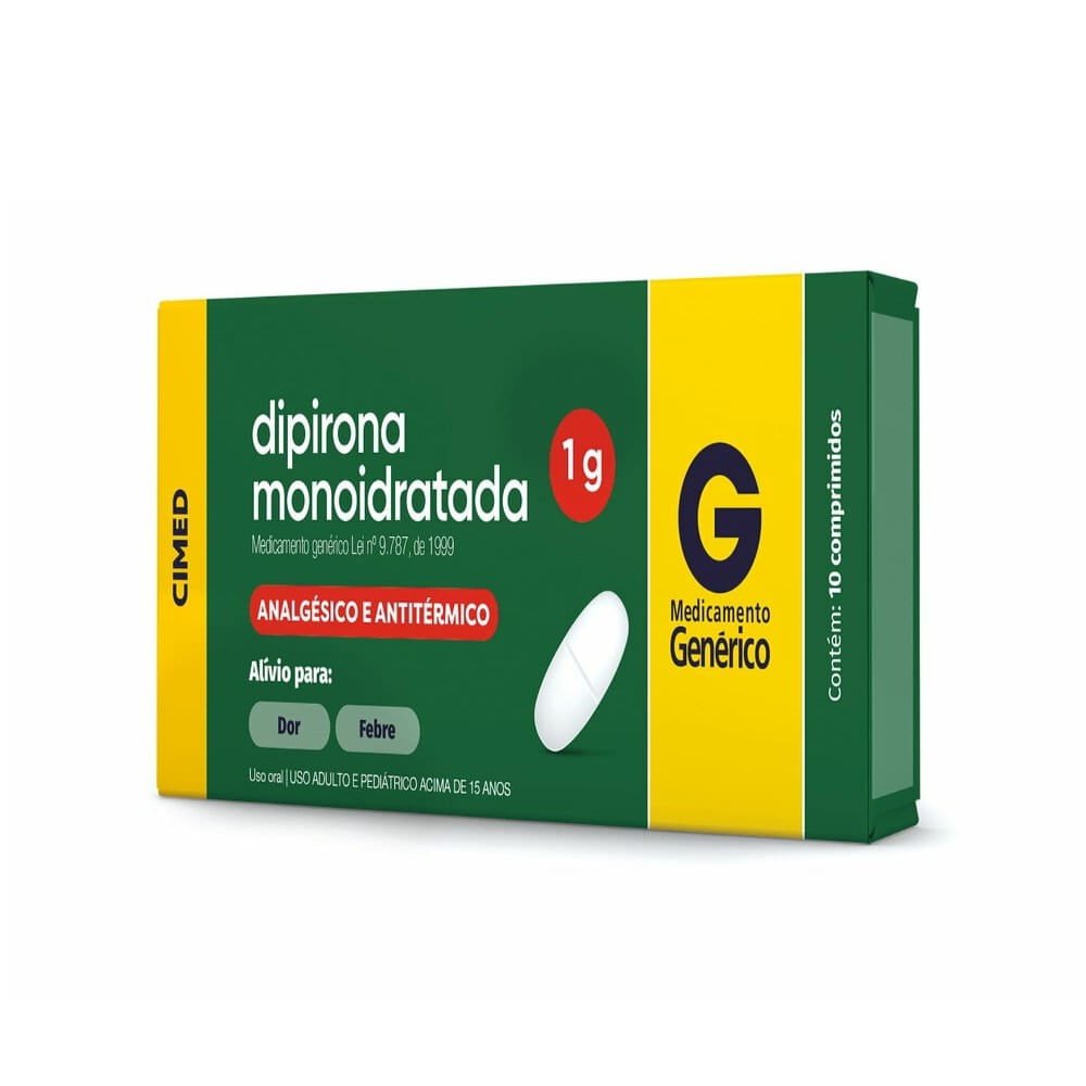 Dipirona Monoidratada 1g Cimed 10 Comprimidos