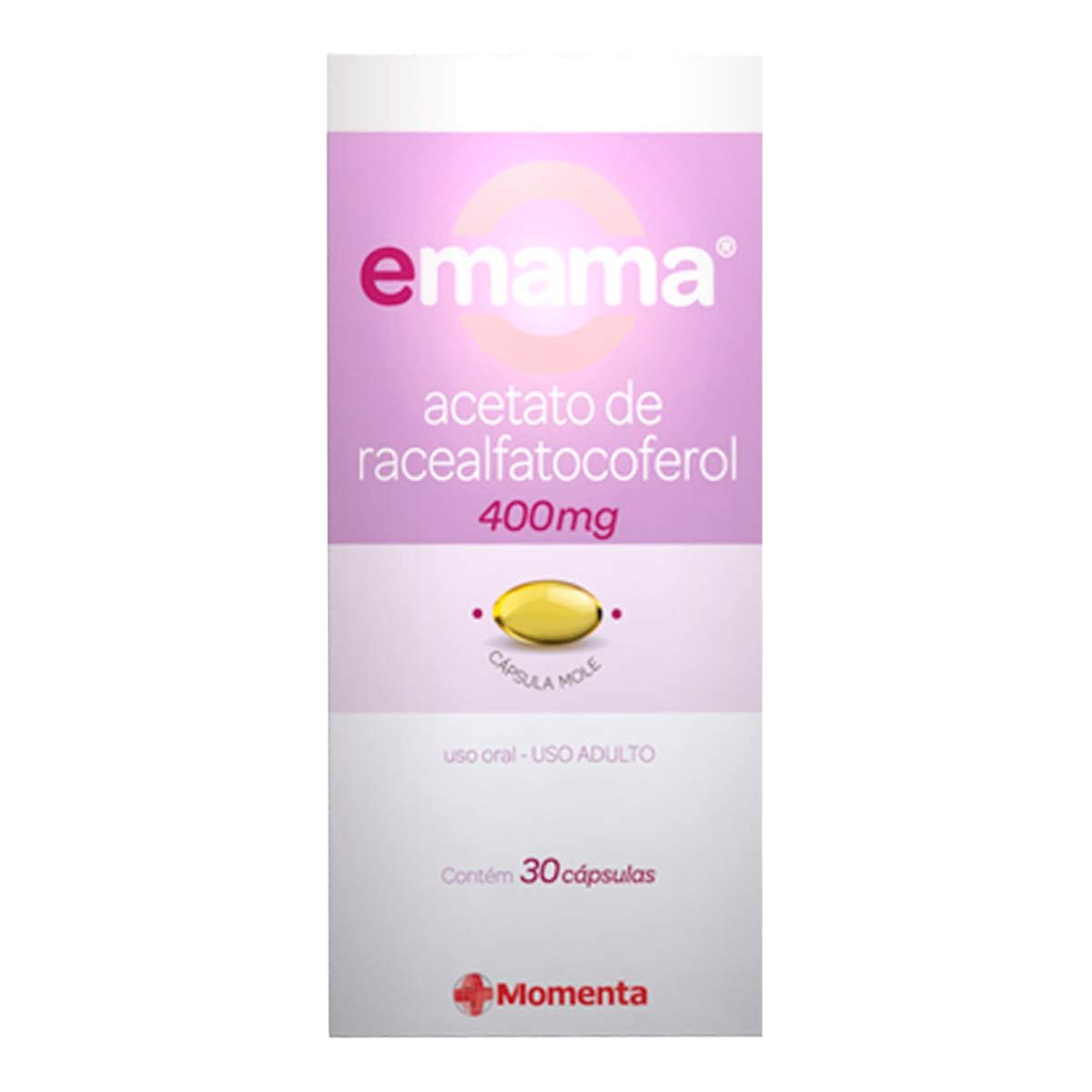 Vitamina E Emama 400mg Momenta 30 Cápsulas